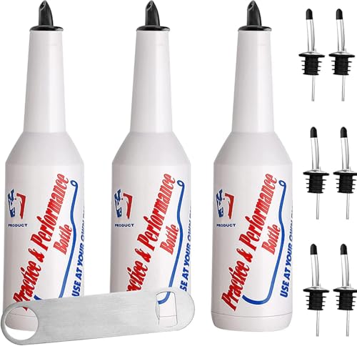 SuproBarware Flair Bottles Practice Set of 3 Bartender Practice Bottle 25oz/750ml Flair Bartending Kit Performance Trainin...