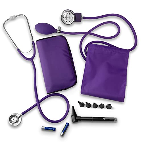 ASA TECHMED Nurse Essentials Starter Kit with Handheld Travel Case | 3 Part Kit Includes Adult Aneroid Sphygmomanometer Bl...