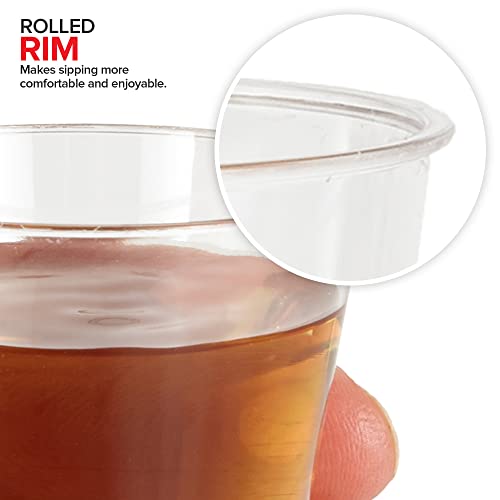 Stock Your Home 2 oz Shot Glasses - 250 Mini Plastic Shot Glasses (2oz) Clear Disposable Cups for Jello Shots, Wine Tastin...