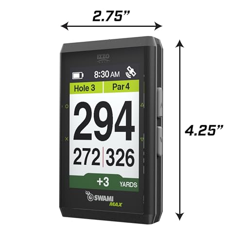 Izzo Golf Swami Max Handheld GPS Unit - Rangefinder Golf GPS with Oversized Large Color Screen for Measuring Golf Distance...