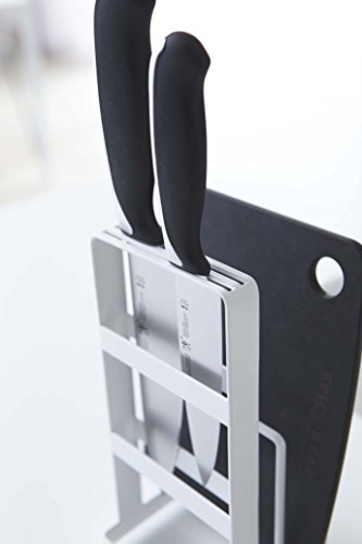 Yamazaki businessman kitchen knife and cutting board stand plate white 2436