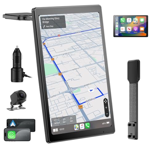 8” Wireless Apple CarPlay Screen for Car with Android Auto & 1080P Backup Camera, Rotatable Touchscreen Car Stereo, Vertic...