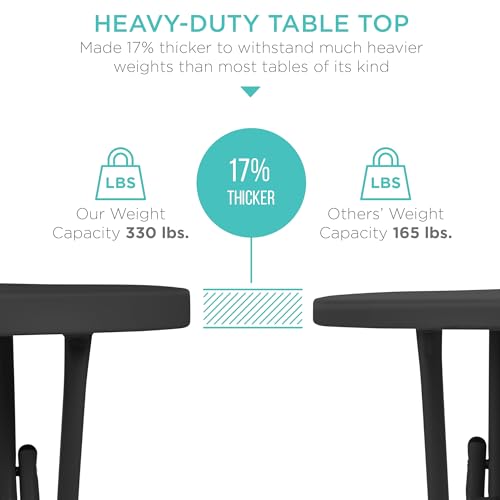 Best Choice Products 32in Bar Height Folding Table, Round Indoor Outdoor Accessory for Patio, Backyard, Dining Room, Event...