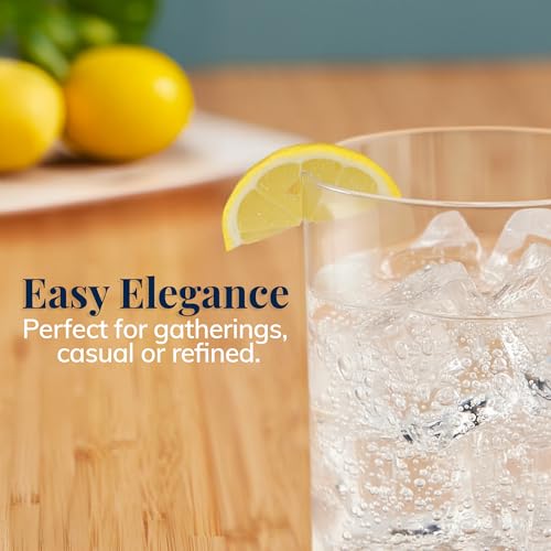 US Acrylic Classic Clear Plastic Reusable Drinking Glasses (Set of 8) 12oz Rocks & 16oz Water Cups | BPA-Free Tumblers, Ma...