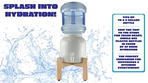 New Wave Enviro Natural Wood Water Dispenser Counter Stand, Natural Wood Finish, Easy Assembly with Included Hardware, 7 i...