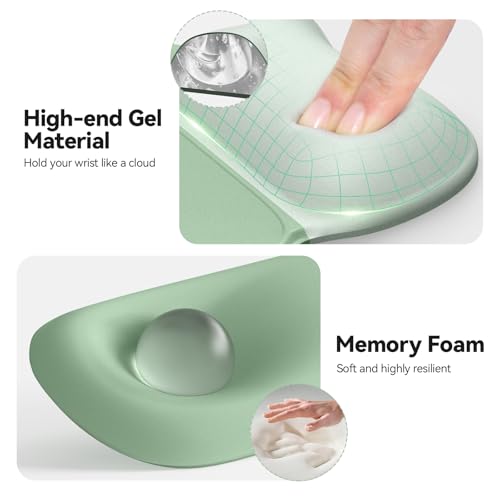TECKNET Gel Mouse Pad with Wrist Rest, 3 in 1 Keyboard Wrist Rest for Pain Relief, Non-Slip PU Base & Easy Typing, Ergonom...