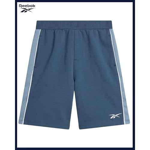 Reebok Boys' Active Shorts Set - 3 Piece Performance Mesh Hoodie Sweatshirt, Gym Shorts, and T-Shirt - Activewear Set (8-12)