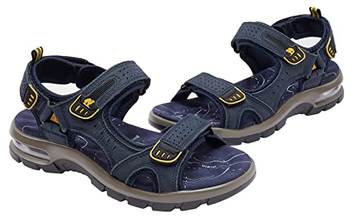 CAMEL CROWN Men's Leather Sandals Hiking Outdoor Water Beach Sports Mens Sandals for Summer with Open Toe Adjustable Straps
