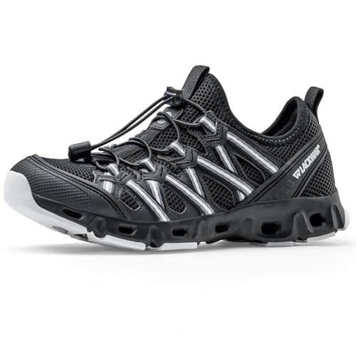 Men's Quick-Dry Water Shoes for Hiking Fishing Lightweight Water Sneakers with Non-Slip Sole Drainage Holes Breathable Mes...