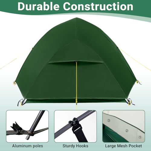 Lavitis 2 Person Lightweight Backpacking Tent,Ultralight Portable 20D Waterproof Nylon Tent for Camping，4.4LB 3 Season Bac...