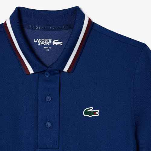 Lacoste Women's Sport Uv Protect Stripe Collar Tennis Polo Shirt