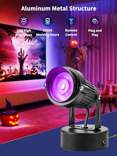 ZUCKEO 10W LED Spot Lights Indoor RGBW Color Changing Uplighting Indoor with Remote, 120V Christmas Spotlight Up Lights Pl...
