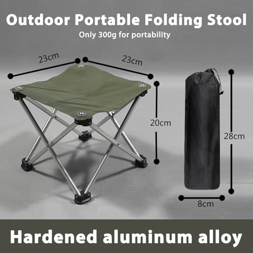 Aluminum Alloy Collapsible Square Stool, Folding Chair for Camping, Portable Folding Stool, Outdoor Collapsible Chairs, Da...