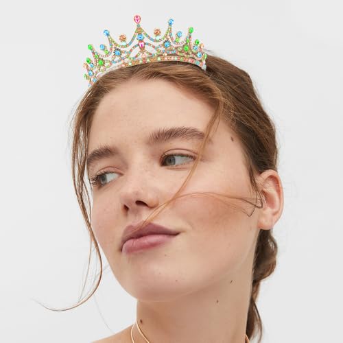 Vovii Tiaras for Women Princess Crown Headband Birthday Queen Rhinestone Shiny Bronze Coloured Crown for Girl Princess Dec...