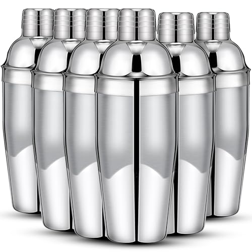 Nitial 6 Pcs 25 oz Stainless Steel Cocktail Shaker No Leaks Martini Shaker with Built In Strainer Bar Bartender Margarita ...