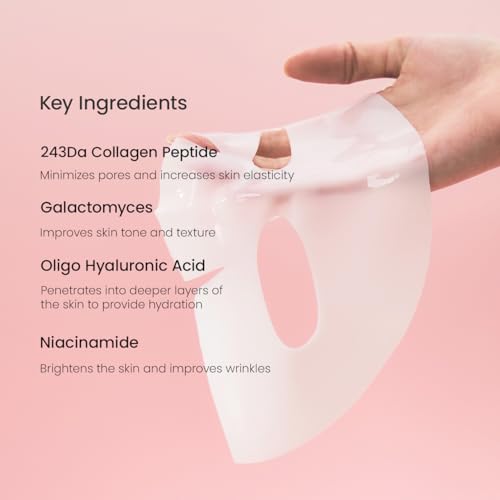 BIODANCE Bio-Collagen Real Deep Mask, Hydrating Overnight Hydrogel Mask, Pore Minimizing, Elasticity, Plumping Improvemen...
