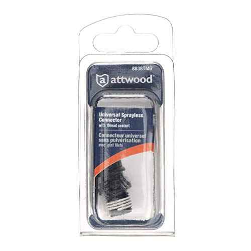 Attwood 8838TM6 Universal Sprayless Connector, Prevents Fuel Spray from Fuel Line, Tank Male, ¨ù-Inch NPT with Thread Sealant