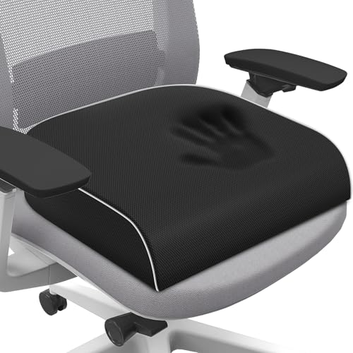 SweetSlubr Seat Cushion for Tailbone Pain Relief, Office Chair Cushion, Memory Foam Large Chair Cushion with Non-Slip Cove...