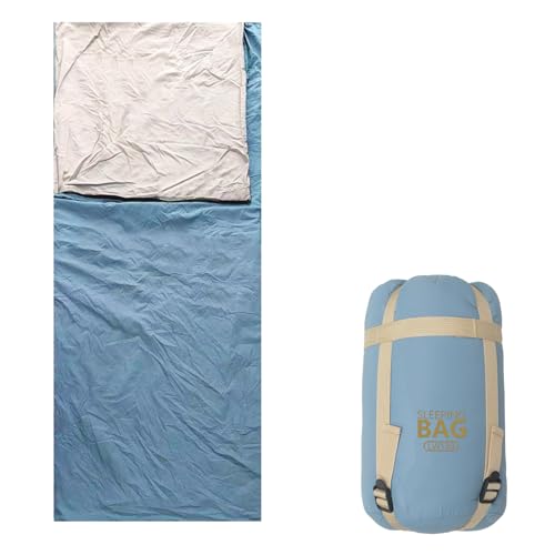 Compact Ultra Lightweight Sleeping Bag Envelope Backpacking Bag with Compression Sack for Adults Warm Weather Camping, Tra...