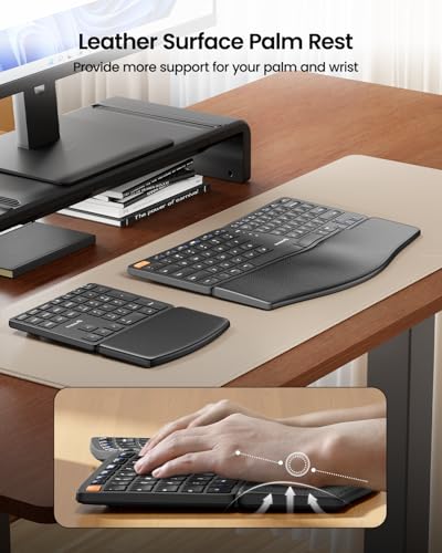 ProtoArc Wireless Ergonomic Keyboard, EK04 2.4GHz USB Wireless Ergo Keyboard with Separate Numeric Keypad, Split Design, H...
