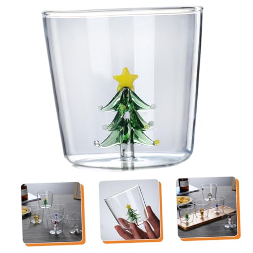 SHOWERORO Snowman Glass Transparent Beverage Cup Adorable Party Drinkware for Bar Supplies Beer and Water Unique Design fo...