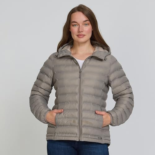 Gerry Packable Puffer Jacket Womens with Hood - Warm Lightweight Travel Full Zip Quilted Womens Puffy Coat for Winter