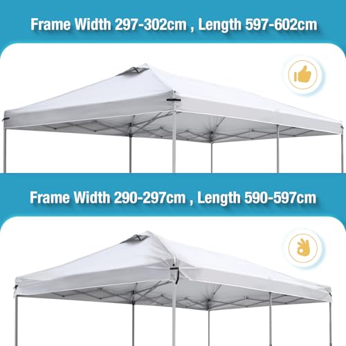 10x20 Canopy Replacement Top Cover with Air Vents for ez up Pop up Canopy Gazebo Tent, with Adjustable Strap, Waterproof &...