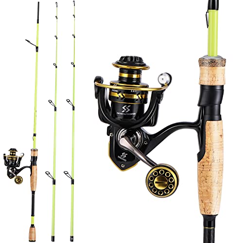 Sougayilang Fishing Rod and Reel Combo, Stainless Steel Guides Fishing Pole with Spinning Reel Combo for Saltwater and Fre...