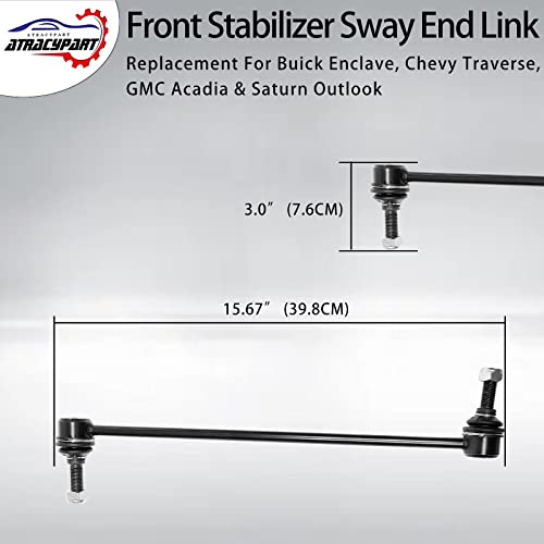 Front Sway Bar Stabilizer Links 2 Pcs｜Replacement For 2007-2017 Buick Enclave, Chevy Traverse, GMC Acadia & Saturn Outloo...