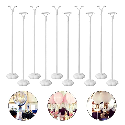 Sakolla 10 Sets Balloon Stick Stand, Holder with Base for Table Desktop Centerpiece, Birthday Party, Wedding, Baby Shower ...