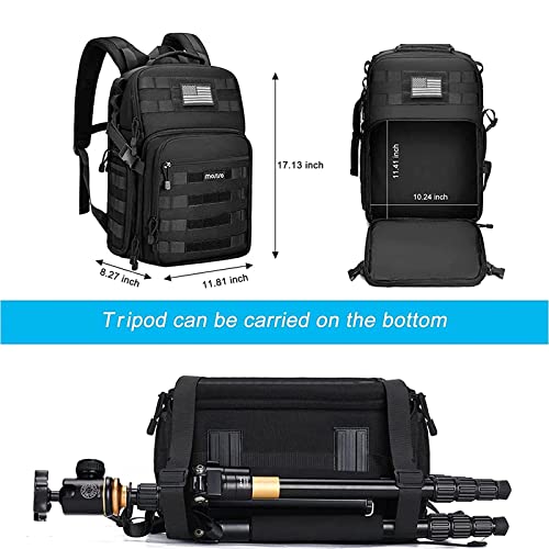 MOSISO Camera Backpack, DSLR/SLR/Mirrorless Tactical Camera Bag Case with Laptop Compartment Compatible with Canon/Nikon/S...