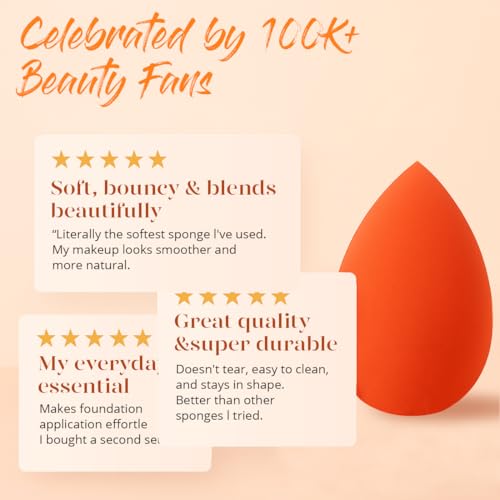BEAKEY Makeup Sponge Set 5 Pack Micro Porous Low Absorption Soft Latex Free Foundation Beauty Sponges & Blenders for Powde...