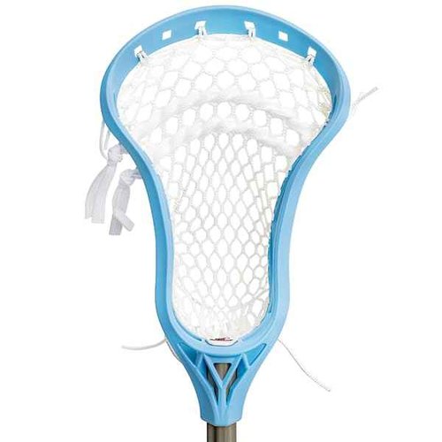 Silverfin Lacrosse Head, Strung Lacrosse Head, Unstrung Lacrosse Head, Mens Lacrosse Stick, Lacrosse Stick Head, Mens Strung Lacrosse Head, Lacrosse Head Strung (Camber Strung, Light Blue)