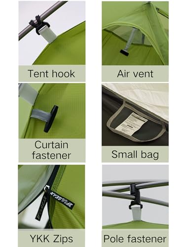 3F UL Gear Taiji 1 Person Tent for Camping, Ultralight 3 Season 5000mm+ Waterproof Backpacking Tent, Easy Set up Solo Camp...
