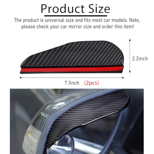 Wevdn 2 PCS Mirror Rain Visor Eyebrow, Waterproof PVC Auto Exterior Rear View Mirror Rain Visor Guard, Rainproof Side Mirr...