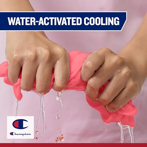 Champion Face & Neck Towel for Active Cooling (White), 34"x10" Lightweight Cooling Neck Wrap for Yoga, Hiking, and Outdoor...