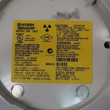 New System Sensor 1451 Detector 1451