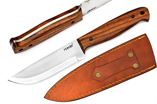 Perkin Premium Fixed Blade Hunting Knives with Sheath-Handmade Full Tang Bushcraft Fixed-Blade Knives for Survival, Campin...