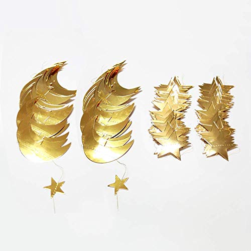 Decor365 Gold Moon Star Garland Ramadan Decorations Twinkle Little Star Two The Moon Birthday Party Decoration Whimsical D...