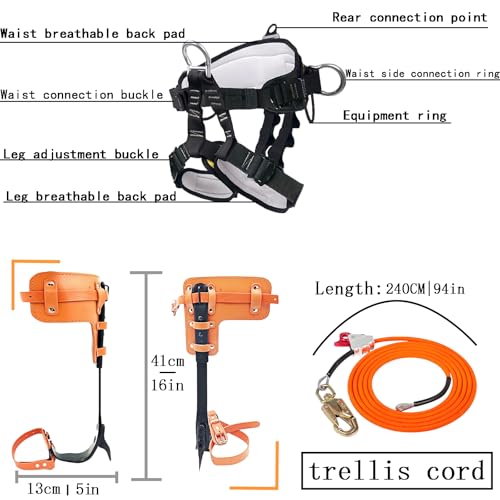 timiland Tree Climbing Spikes Set,Tree Climbing Gear with Professional Adjustable Climbing Straps and Steel Wire Core Flip...