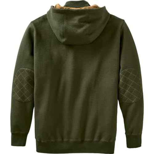 Legendary Whitetails Men's Hoodie Quarter Zip Quilted Sweatshirt Double Layered Lined Hood