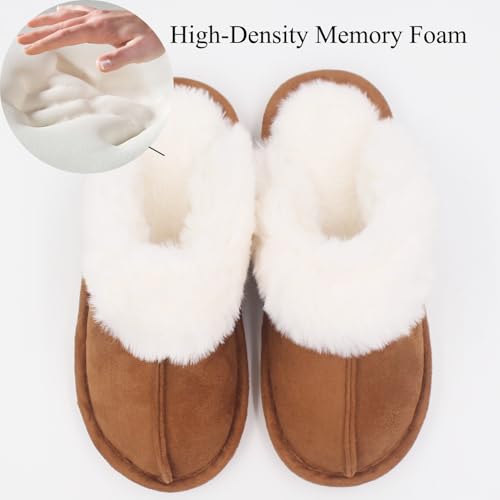 Womens Slippers Soft Plush Warm House Shoes Anti-Slip Fluffy Fur Indoor/Outdoor Slippers