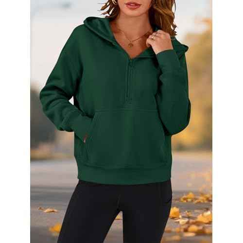 PRETTYGARDEN Women's Half Zip Up Hoodies 2025 Fall Long Sleeve Cropped Pullover Oversized Sweatshirt Fashion Y2K Clothes