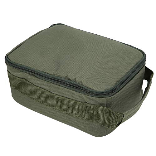 Fishing Reel Gear Storage Bag Organizer Portable Bait Tackle Wallet Zipper Case 4-Layer Green Army