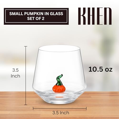 2 Pack Pumpkin Wine Glasses in Orange & Red Jack O Lantern Stemless Cups Parties Restaurants Bars & Home Fall Table Decora...