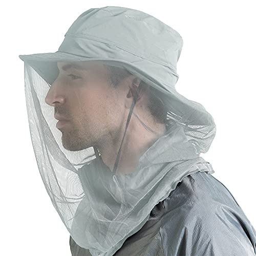 Peicees 2Pcs Head Net Hats for Men Women Adventure Fishing Hat Safari Hat for Hunting Camping Hiking, Light Gray and Dark ...