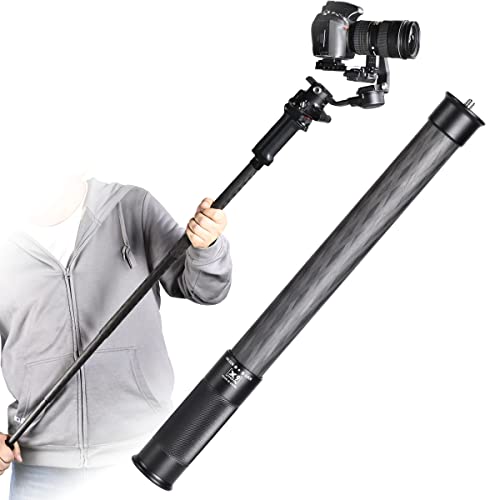 SHINEWEE Carbon Fiber Extension Pole – 4-Section Fast Twisting Lock Design | 1/4" Screw Mount for Camera, Phone, Gimbal & ...
