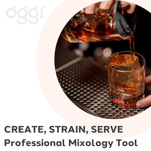 OGGI Cocktail Mixing Glass & Strainer Set - Elegant Bar Mixing Set with 16oz Glass Beaker, Essential Mixology Bartender Ki...