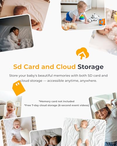 ARENTI Baby Monitor 2 Cameras, Smart Baby Camera with 5-Inch Wireless Display, Super Night Vision, Temperature Sensor, Sound Detection, Auto Motion Tracking, 2-Way Audio, VOX Mode(B2 Set)