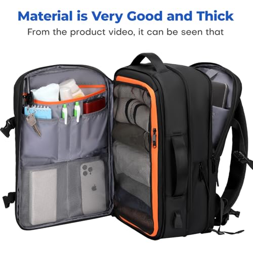 Rcrirth Carry On Travel Backpack for Airplanes | 35L Suitcase Backpack Luggage Business Weekender Bag - Expandable Travel ...